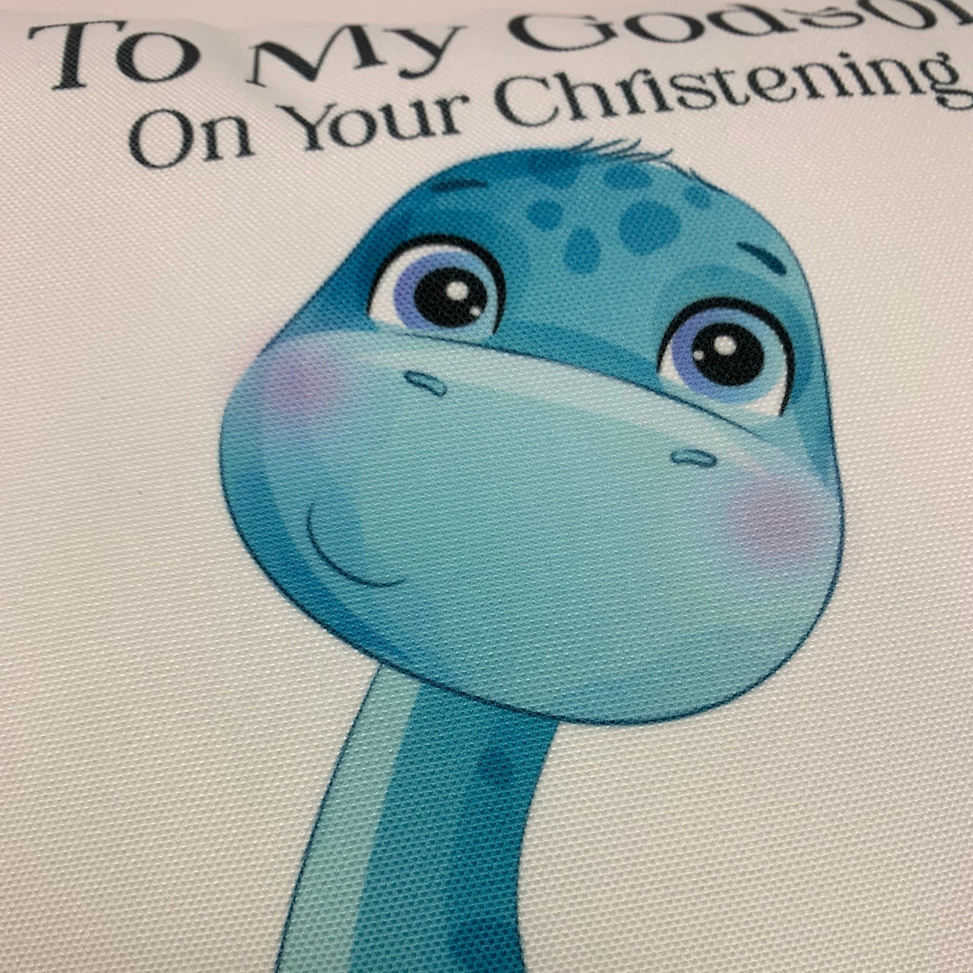 Personalised Dinosaur Christening Cushion