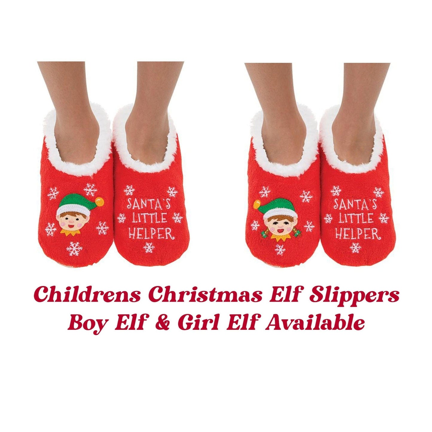 Childrens Christmas Elf Slippers, Christmas Slippers, Snoozie Slippers, Christmas Elf Slippers