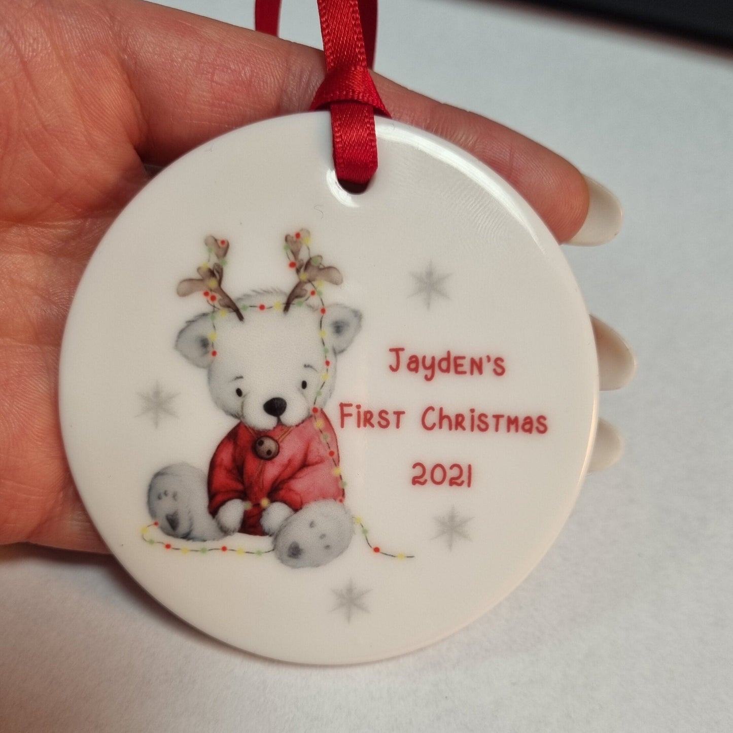 First Christmas Bauble, First Christmas Hanging Decoration, Baby's First Christmas, Baby Teddy Christmas Gift, Christmas Keepsake