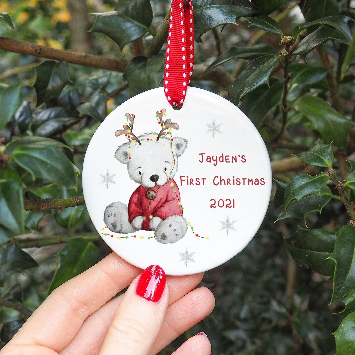 First Christmas Bauble, First Christmas Hanging Decoration, Baby's First Christmas, Baby Teddy Christmas Gift, Christmas Keepsake