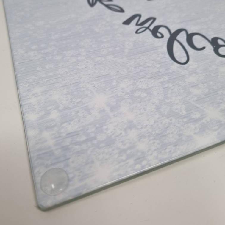 Welcome To Our Kitchen Personalised Glass Chopping Board, Kitchen Accessory, Chopping Board