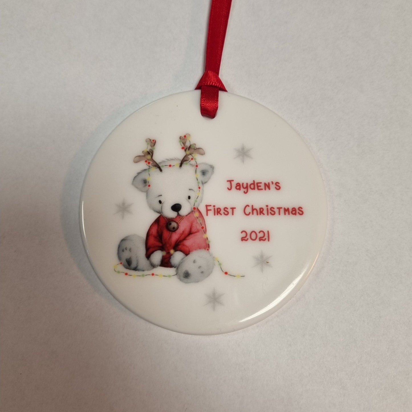 First Christmas Bauble, First Christmas Hanging Decoration, Baby's First Christmas, Baby Teddy Christmas Gift, Christmas Keepsake