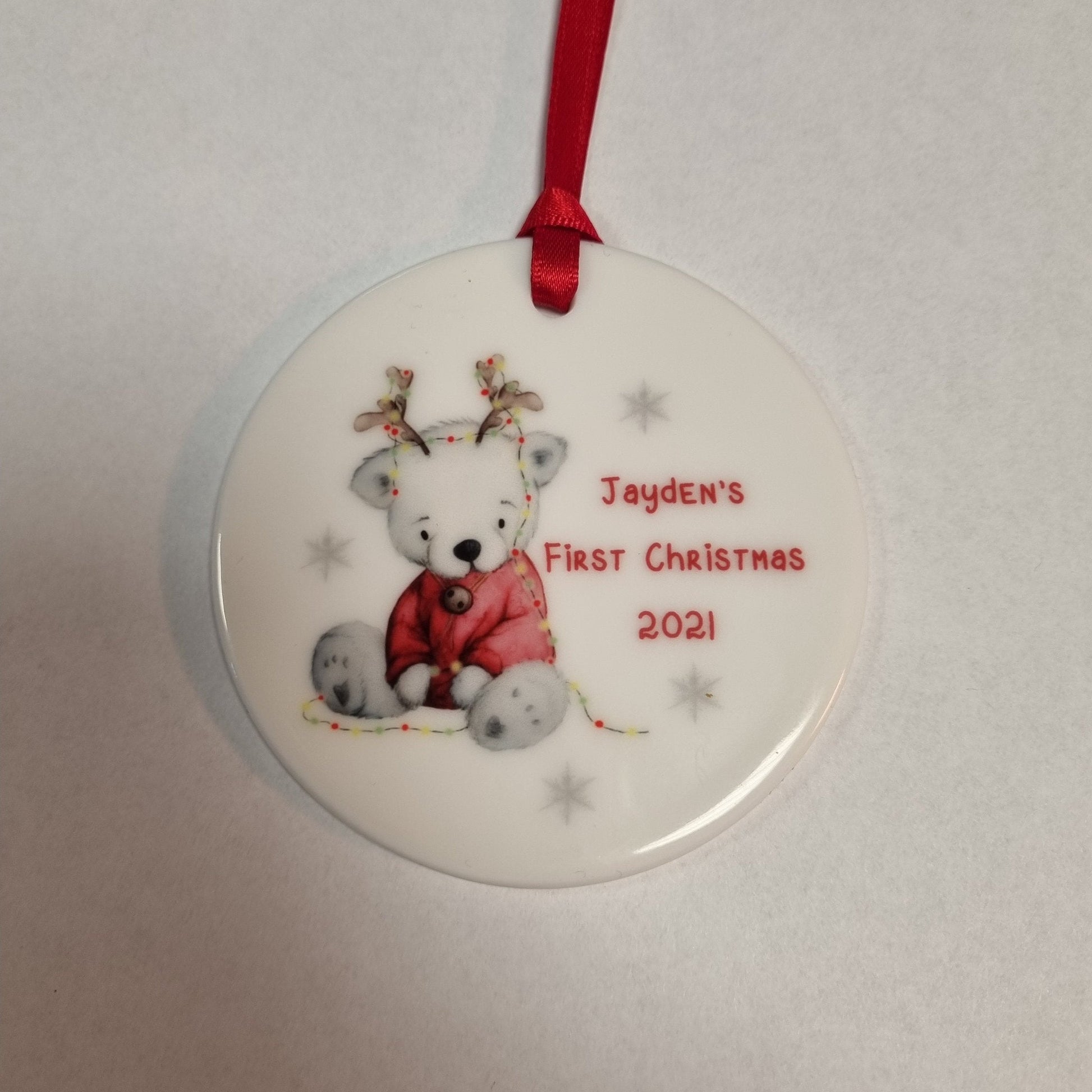 First Christmas Bauble Red Bear