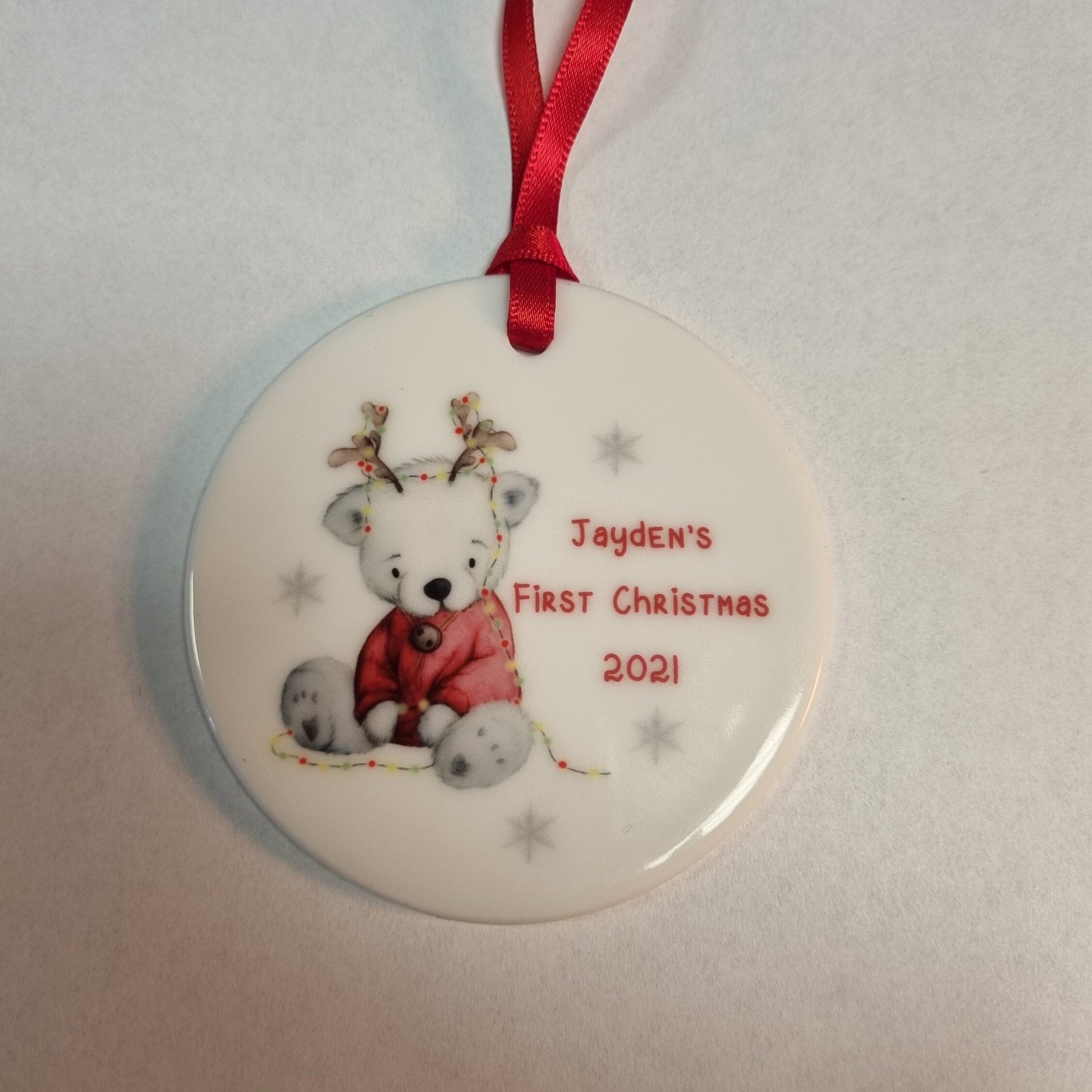 First Christmas Bauble Red Bear