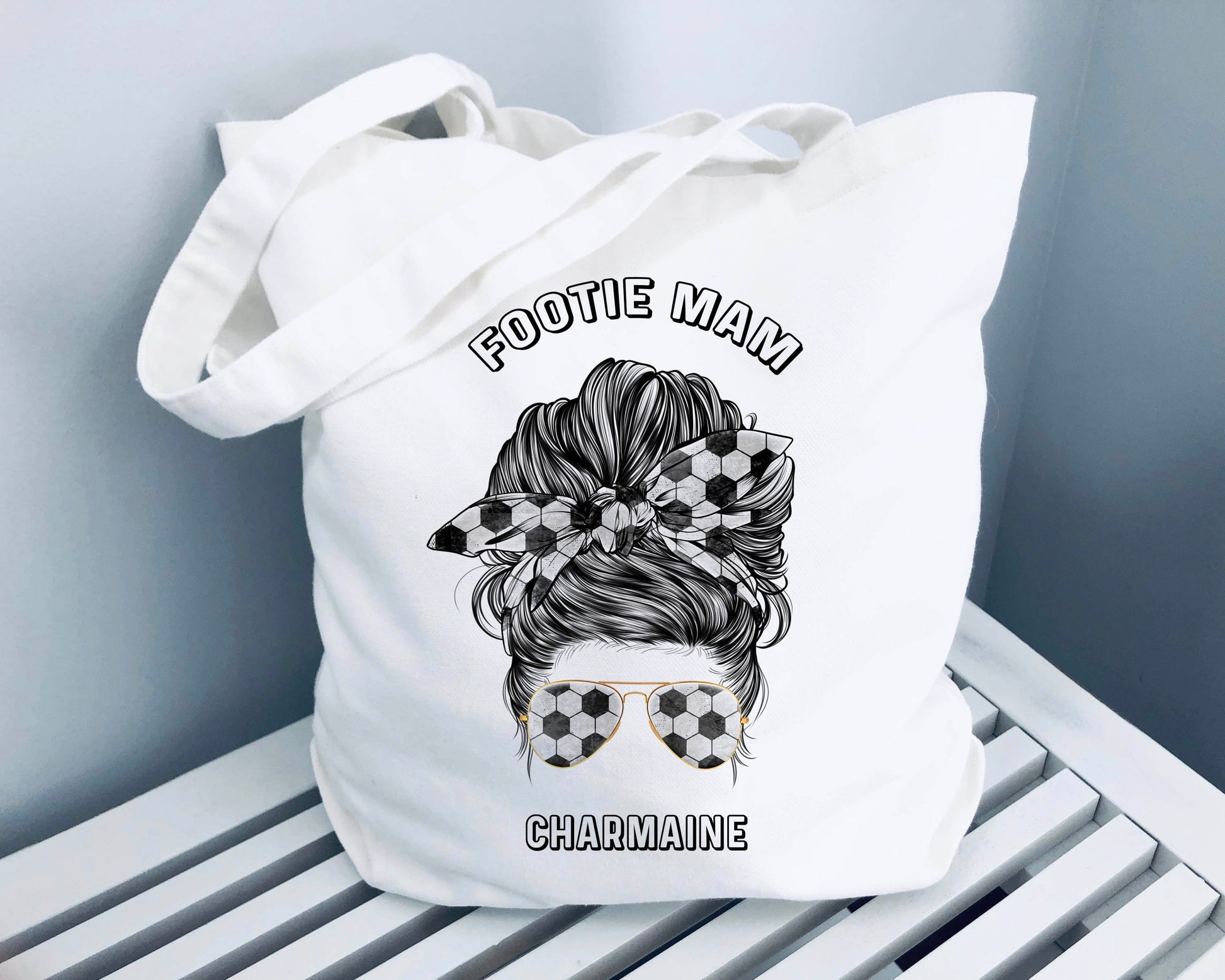 Personalised Footie Mam Tote Bag
