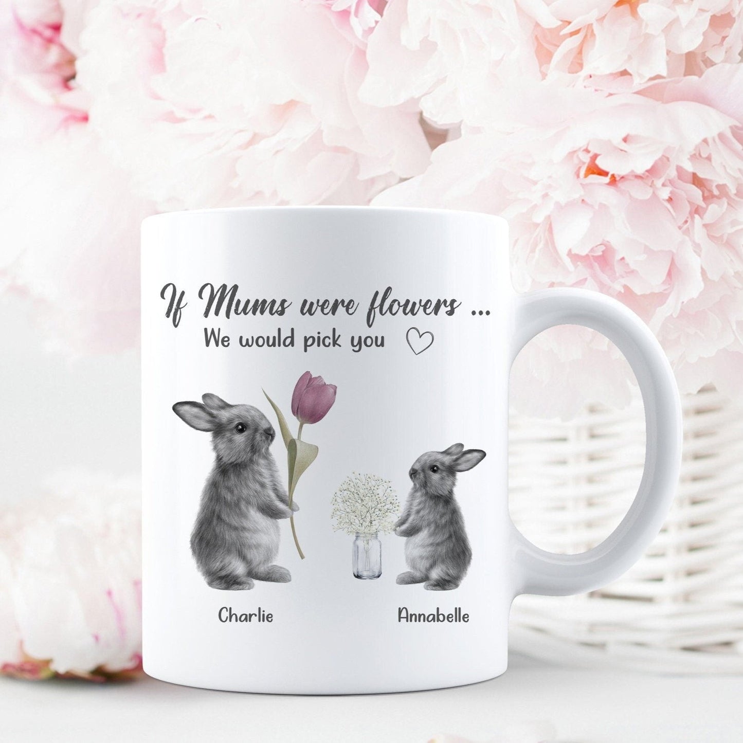 Personalised Rabbit Mug, Mothers Day Mug, Grandma, Nana, Granny Mug, Mothers Day Gift