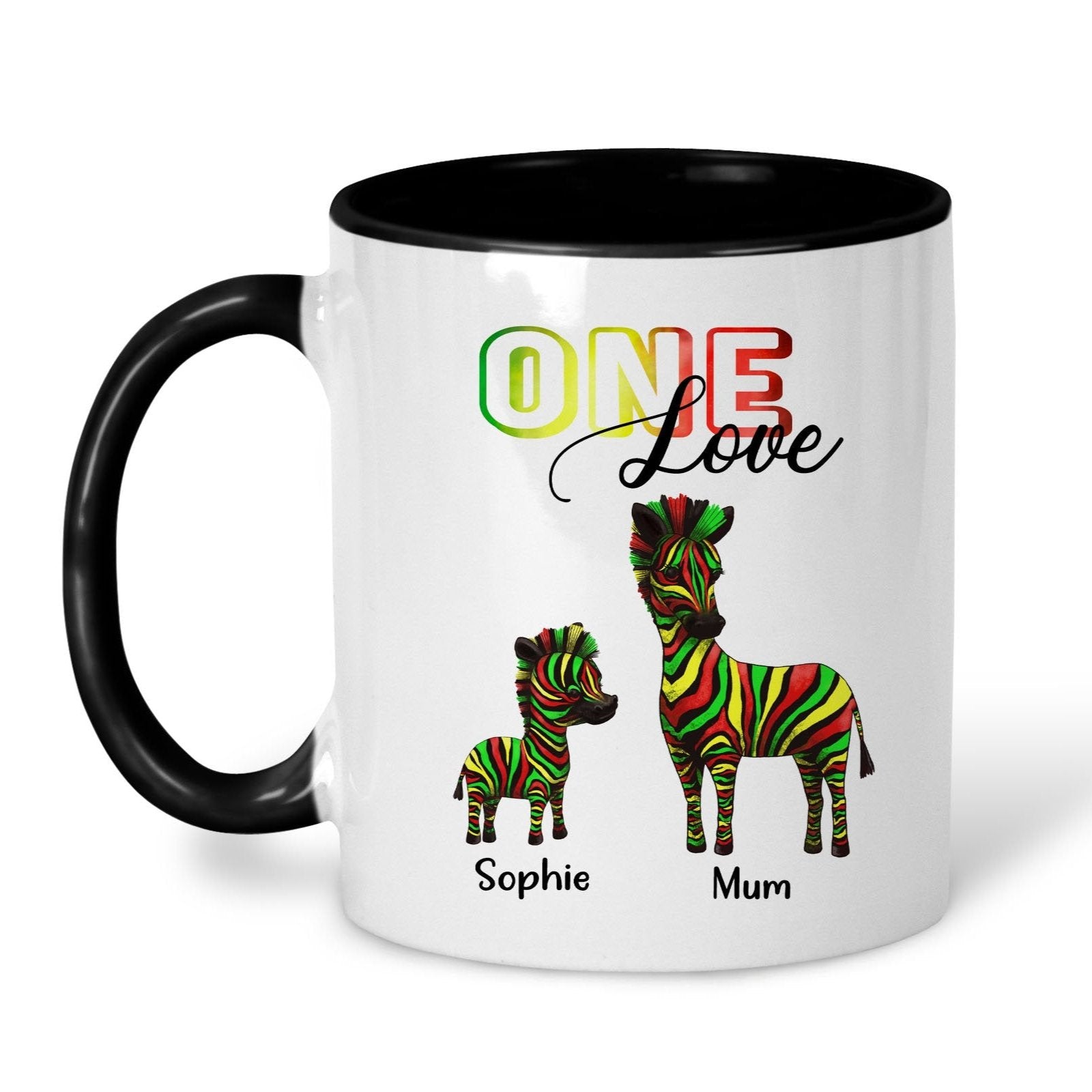 Personalised Reggae Zebra One Love Mug
