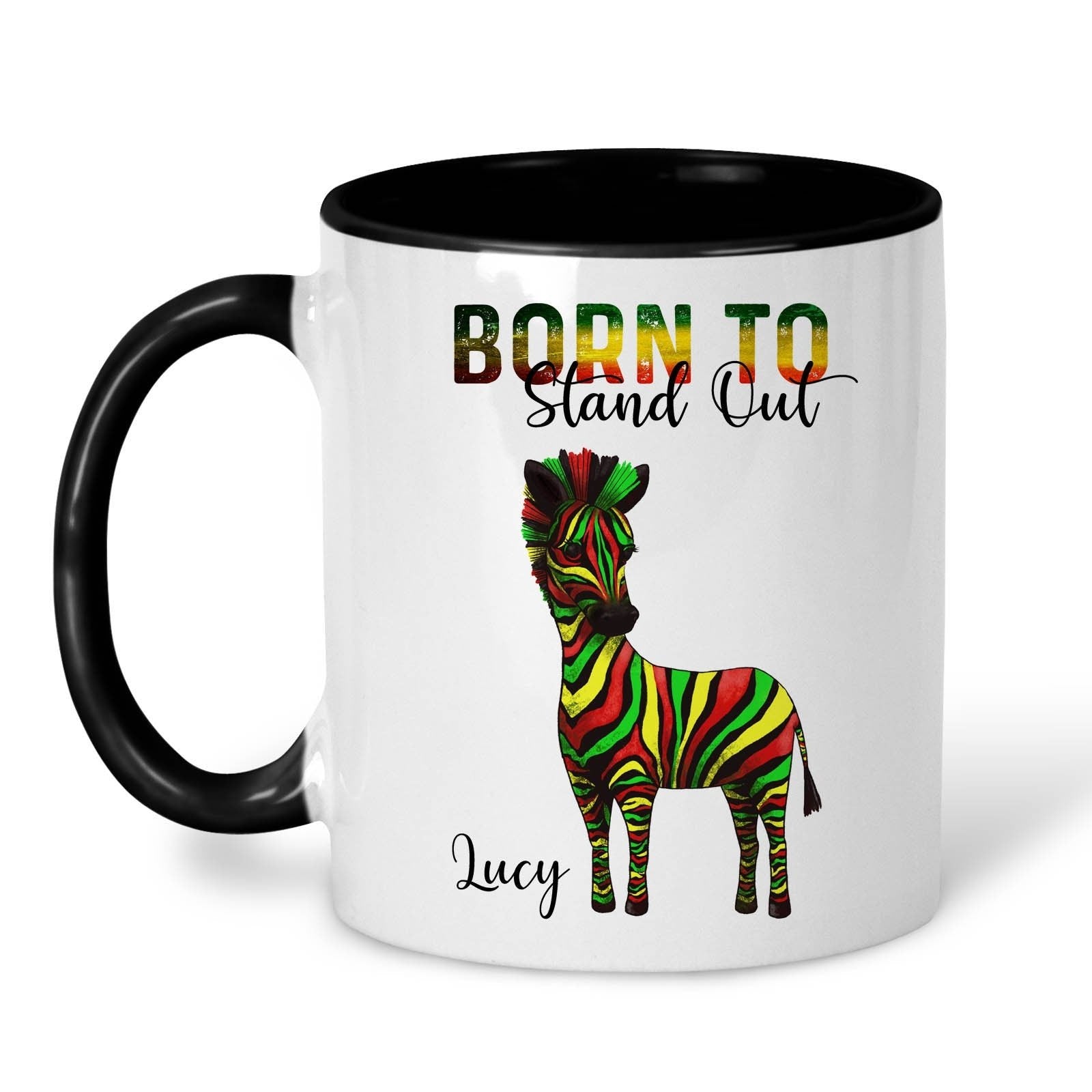 Personalised Reggae Theme Zebra Mug