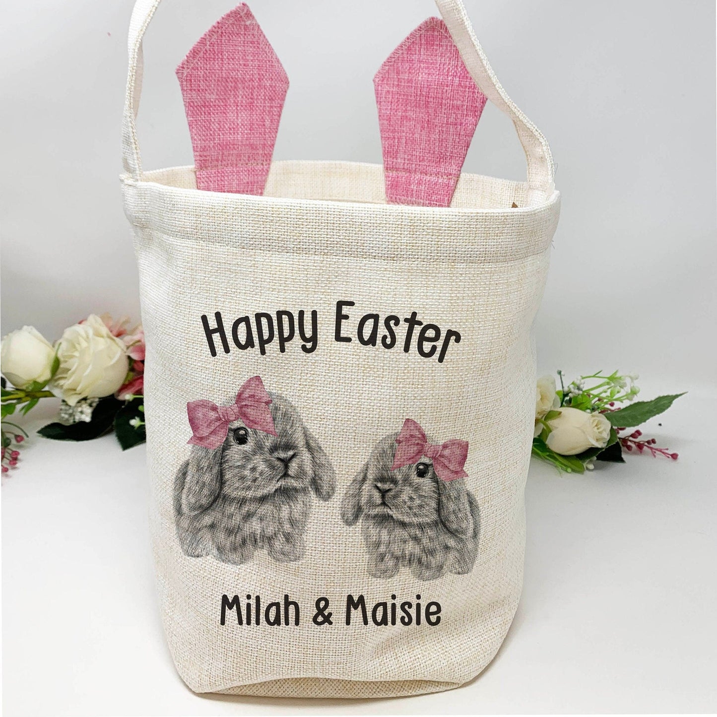Easter Bag, Easter Bunny Bag, Bunny Treat Bag, Easter Treat Bag, Bunny Bag With Ears, Easter Gift, Personalised Easter Bag