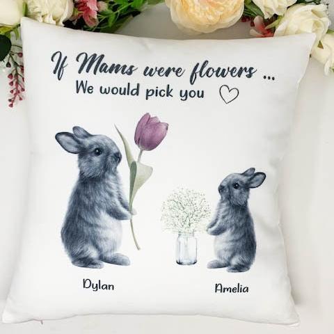 Personalised Rabbit Female Relation Cushion