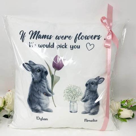 Personalised Rabbit Female Relation Cushion