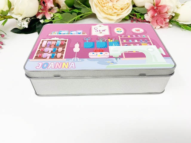 Sewing Personalised Tin, Craft Tin, Female Gift, Sewing Gift, Mothers Day, Birthday Gift