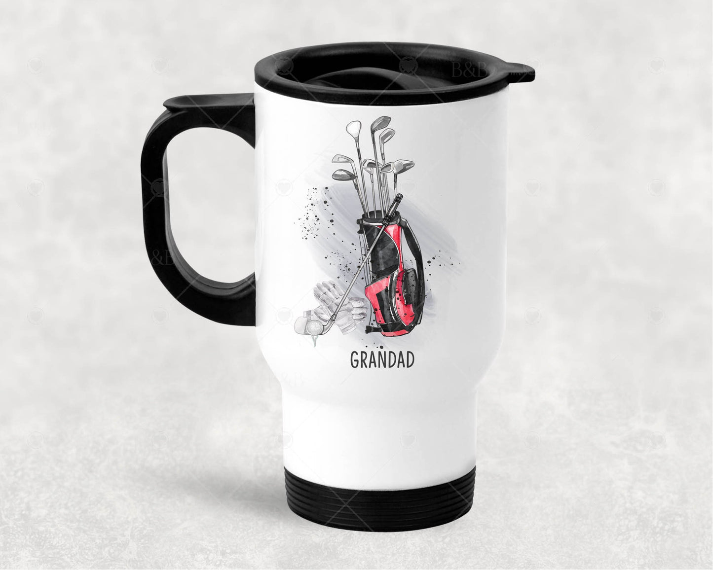 Personalised Golf Travel Mug, Golf Gift, Dad Golf Gift, Grandad Golf Gift,