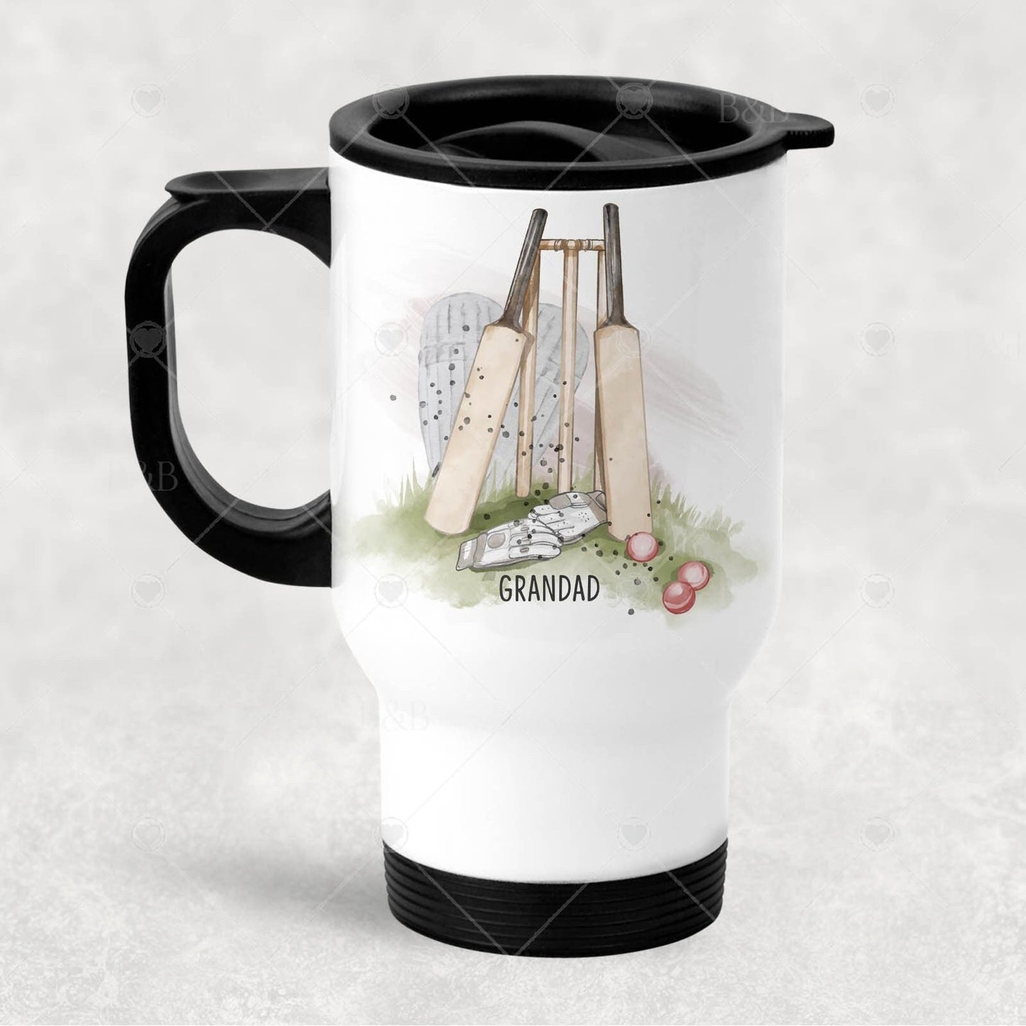 Personalised Cricket Travel Mug, Cricket Gift, Dad Cricket Gift, Grandad Cricket Gift,