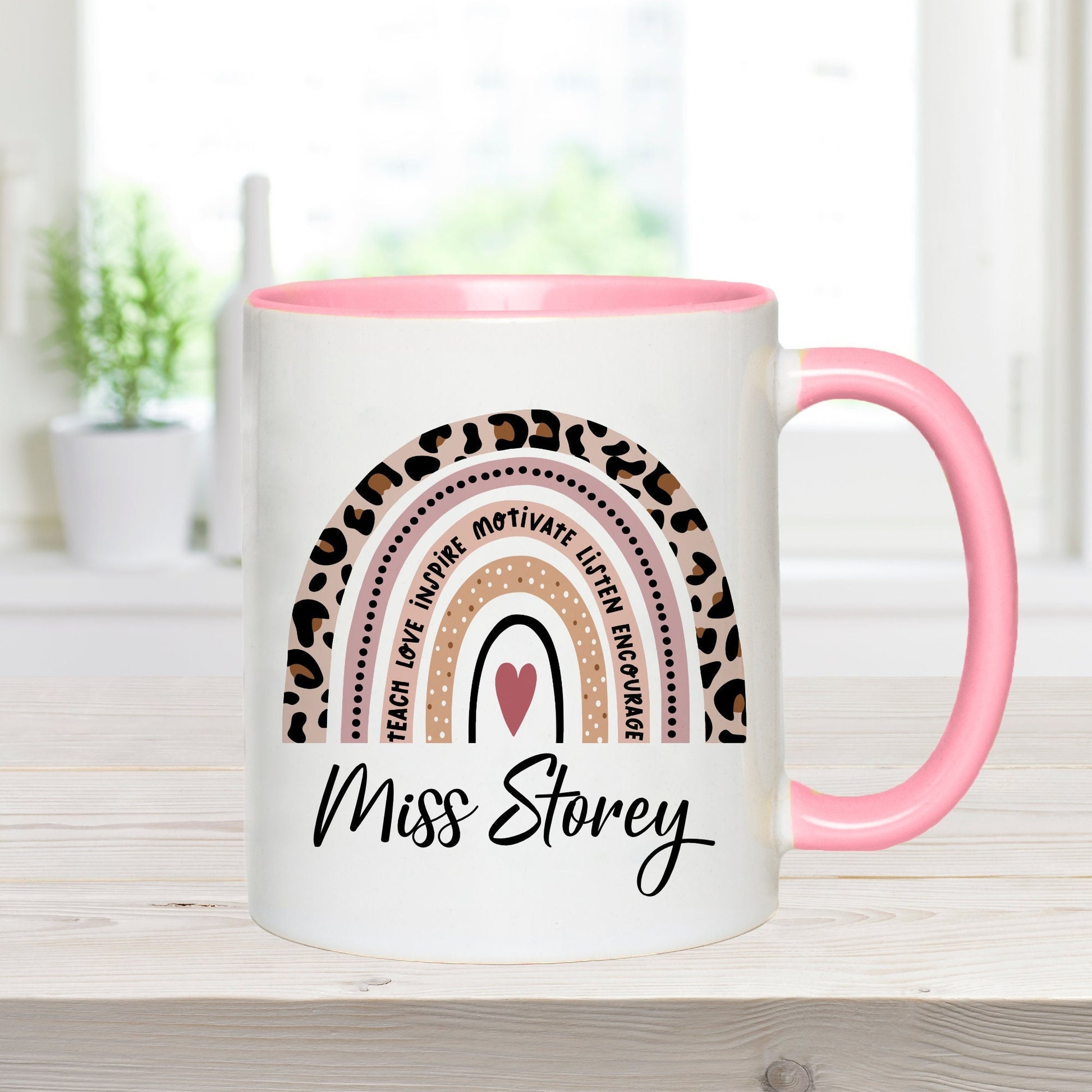 Personalised Teacher Rainbow Mug