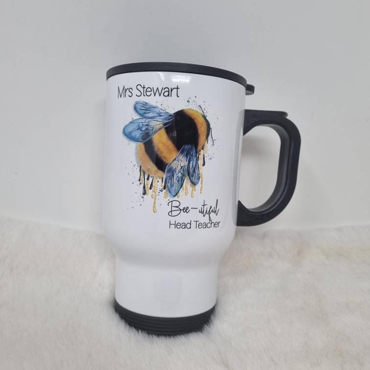 Personalised Teacher Bumble Bee Travel Mug