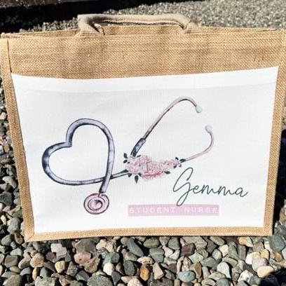 Lunch work bag for nurse midwife healthcare worker student nurse gift bag book bag nurse healthcare worker student personalised nurse bag