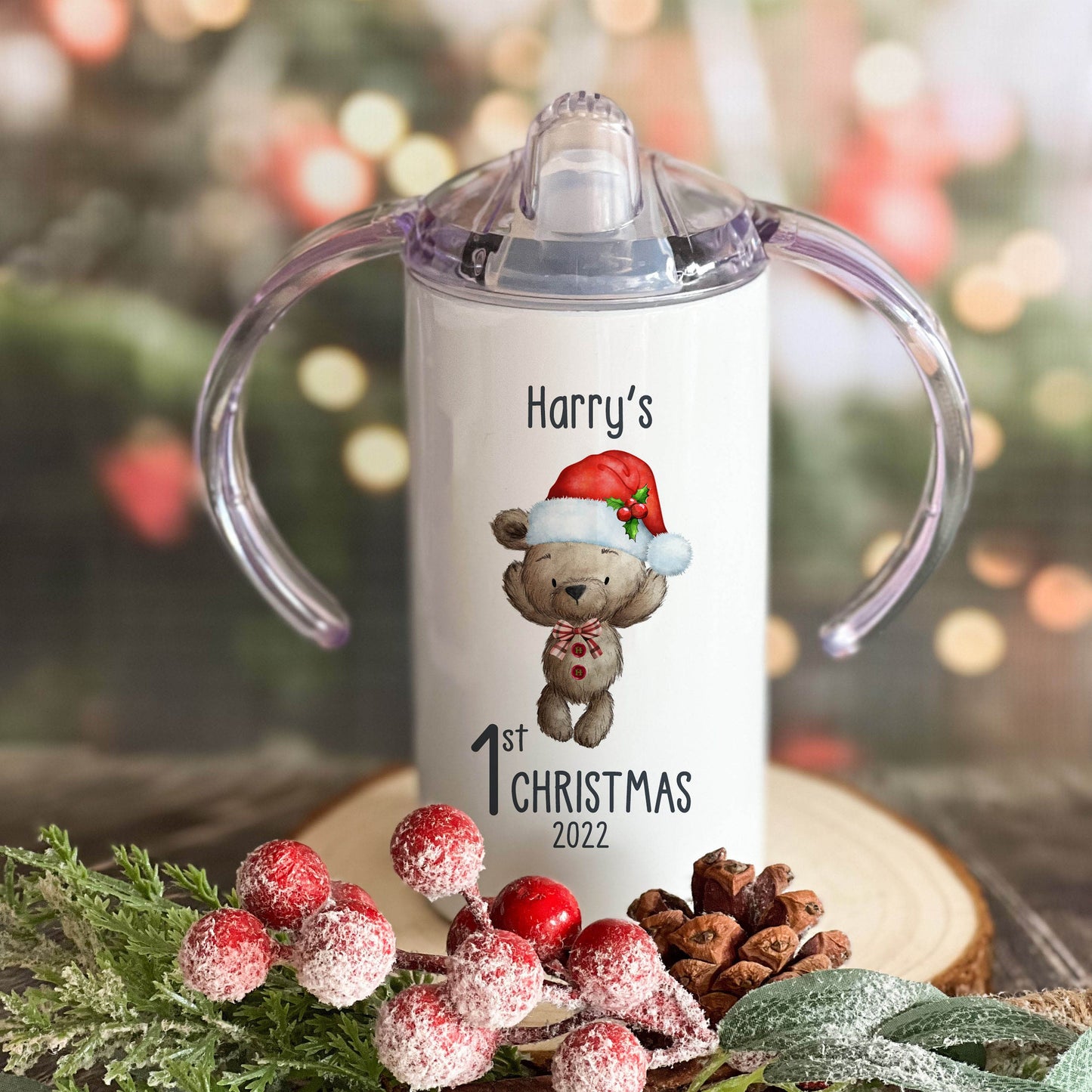 Baby's First Christmas Sippy Cup, First Christmas Gift, Baby Cup, Sippy Cup, Drinking Cup, New Baby Christmas