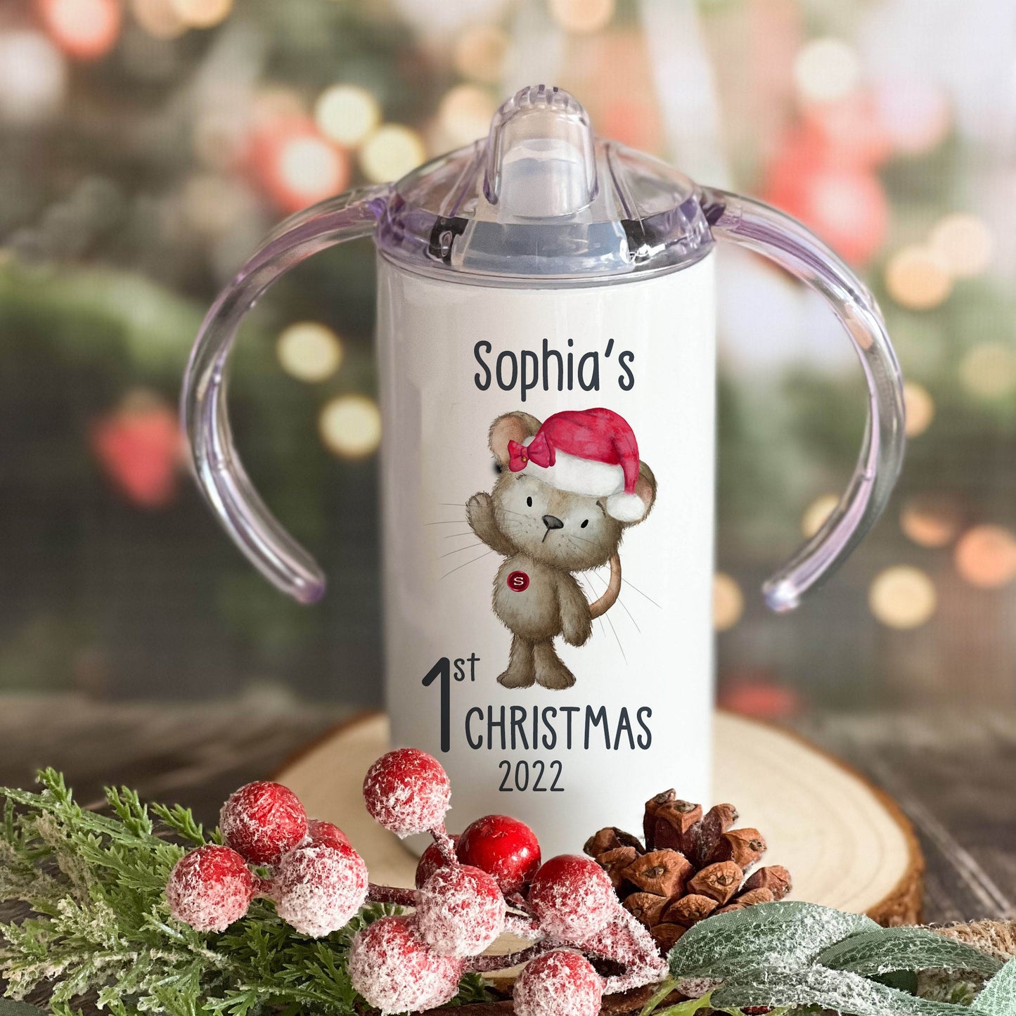 Baby's First Christmas Sippy Cup, First Christmas Gift, Baby Cup, Sippy Cup, Drinking Cup, New Baby Christmas