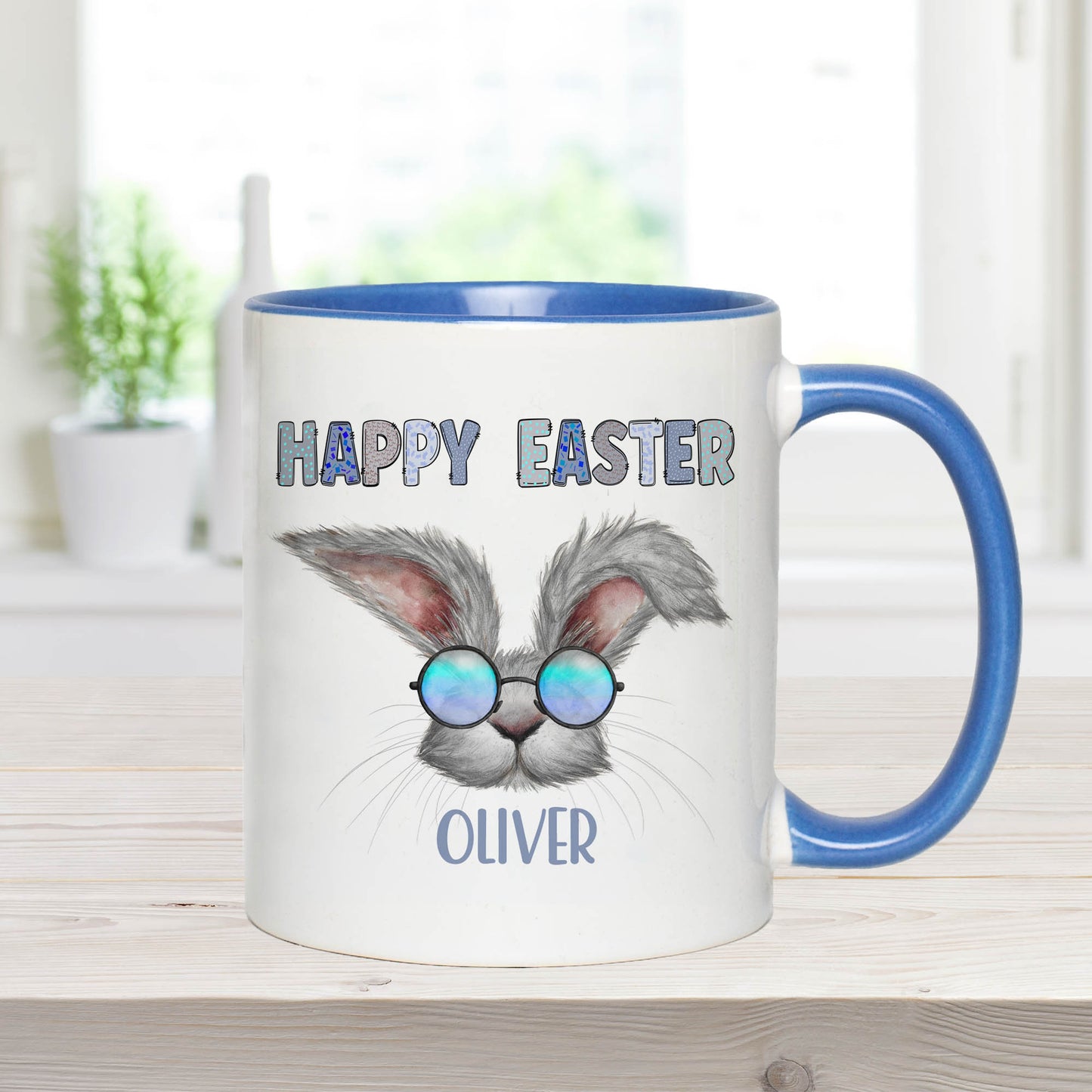Personalised Easter Mug, Easter Bunny Mug, Cool Bunny Mug, Teen Easter Mug, Rabbit Easter Mug