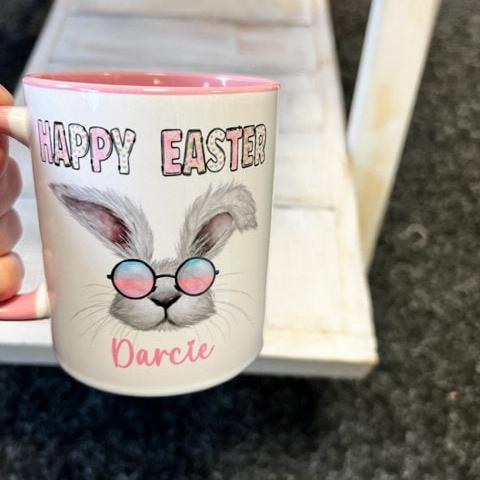 Personalised Easter Mug, Easter Bunny Mug, Cool Bunny Mug, Teen Easter Mug, Rabbit Easter Mug