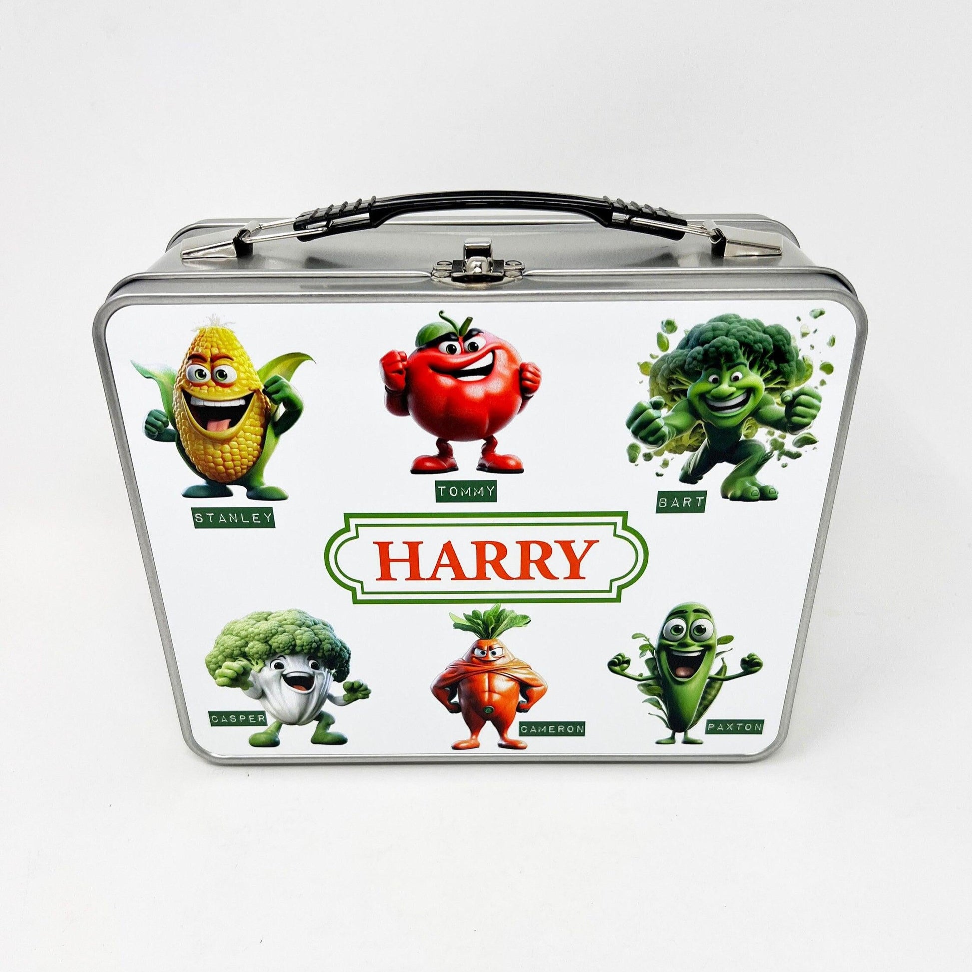 Personalised Kids Metal Vegetables Lunch Box