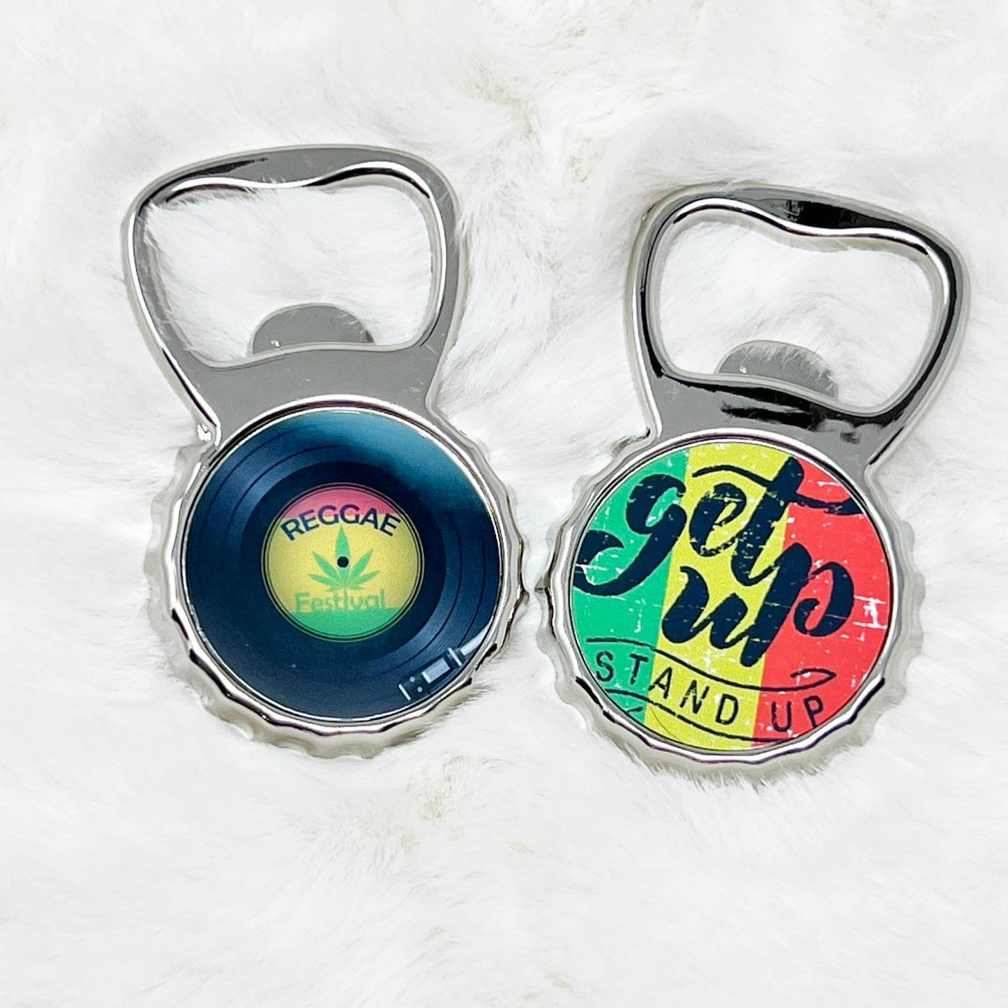 Bottle Opener Fridge Magnet Reggae Themed, Get Up Stand Up, Reggae Gift, Rasta Gift, Festival Gift,