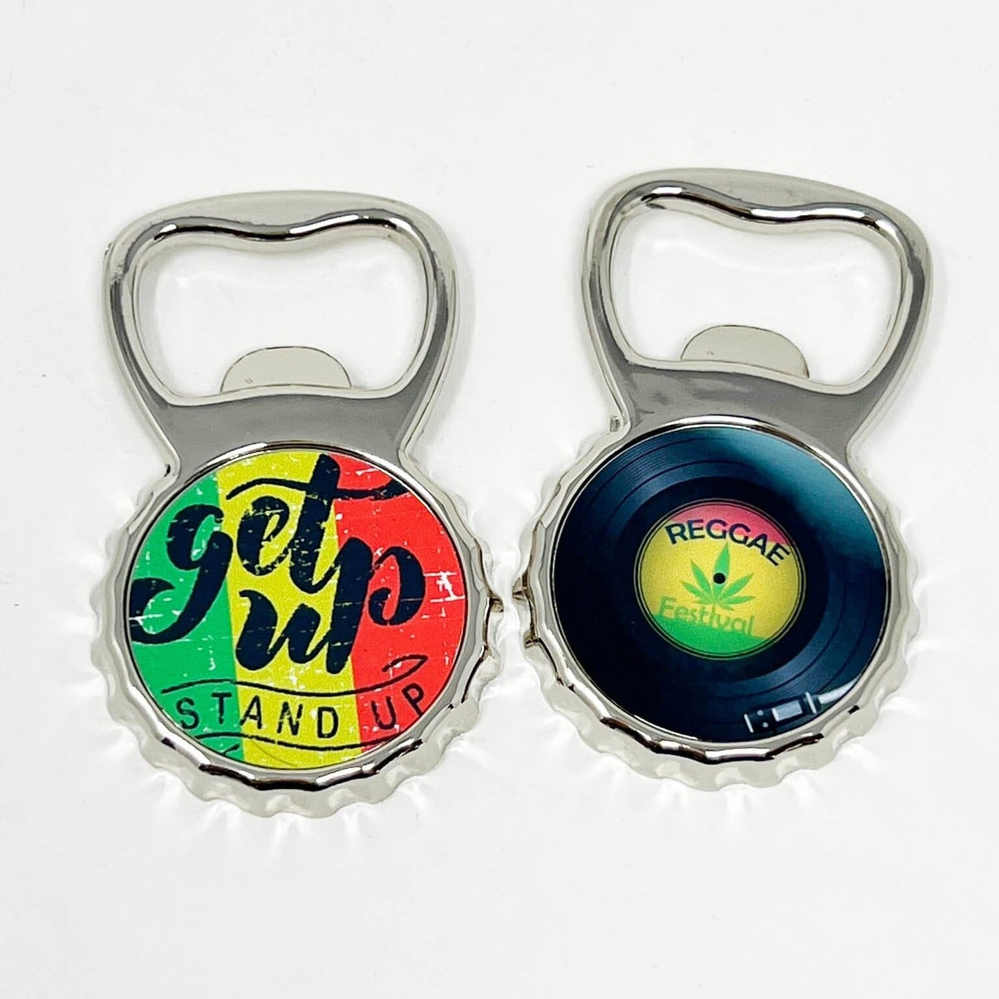 Bottle Opener Fridge Magnet Reggae Themed, Get Up Stand Up, Reggae Gift, Rasta Gift, Festival Gift,