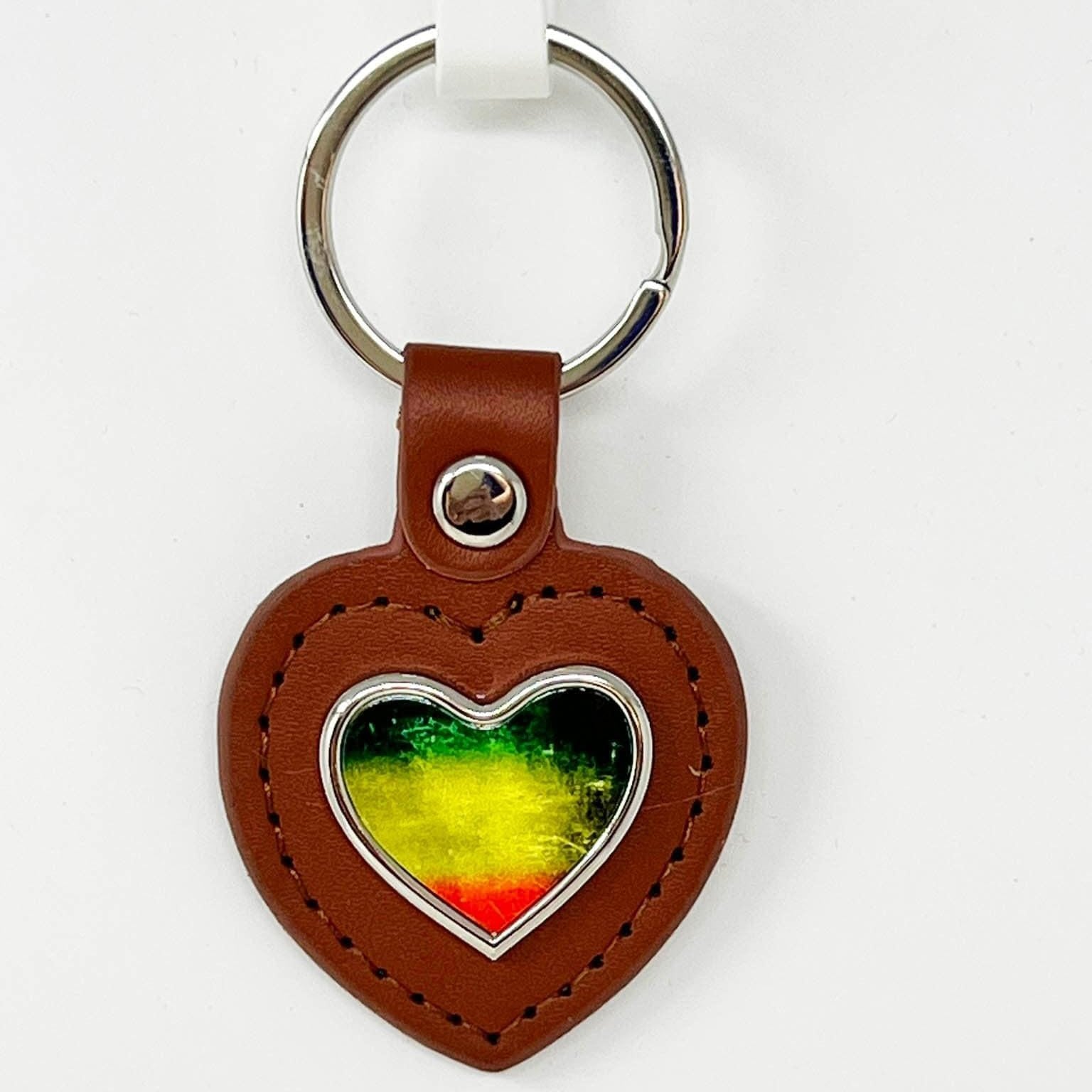 Reggae Inspired PU Leather Keyring