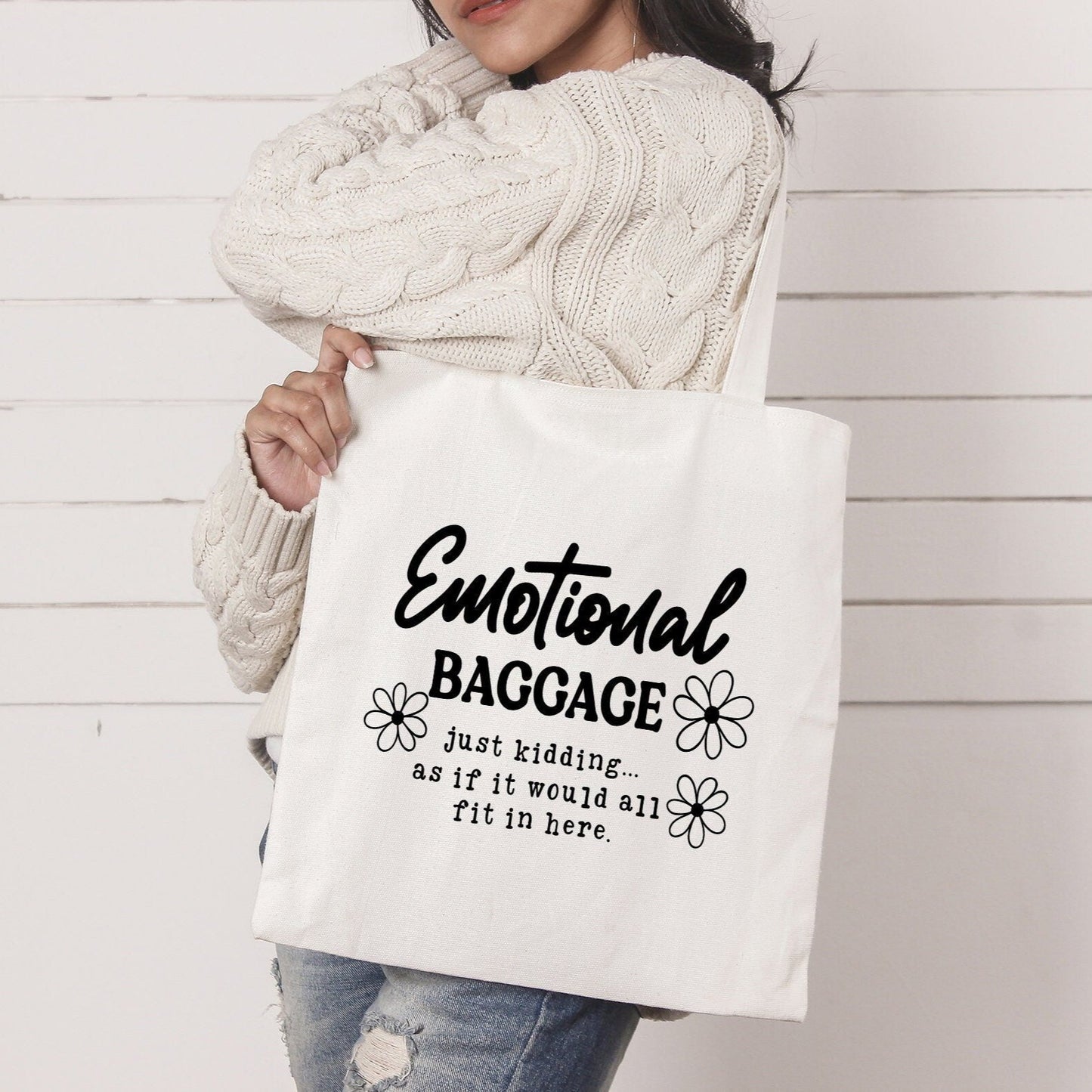 Funny Quote Tote Bag, Emotional Baggage Tote Bag, Humour Tote Bag, Funny Bag, Funny Quote Shopping Bag