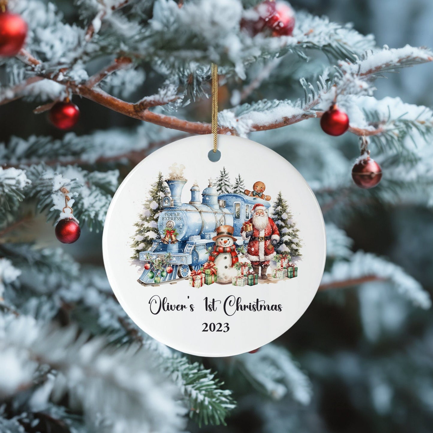 Train First Christmas Bauble, Traditional First Christmas Hanging Decoration, Baby's First Christmas, Baby Christmas Gift, Christmas Train