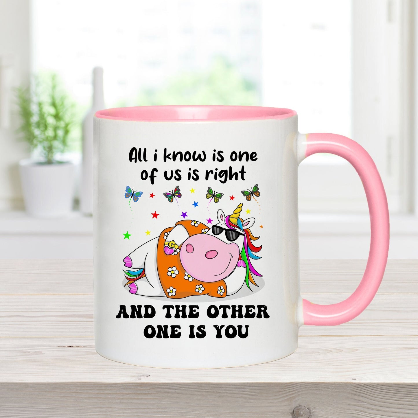 Funny Unicorn Mug, One of us is right Mug, Funny Mug, Gifts For Her, Gifts for Him, Funny Gift, Funny Partner Gift