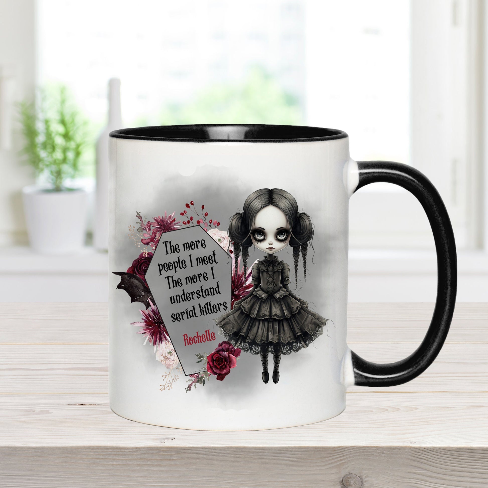 Personalised Goth Theme Mug