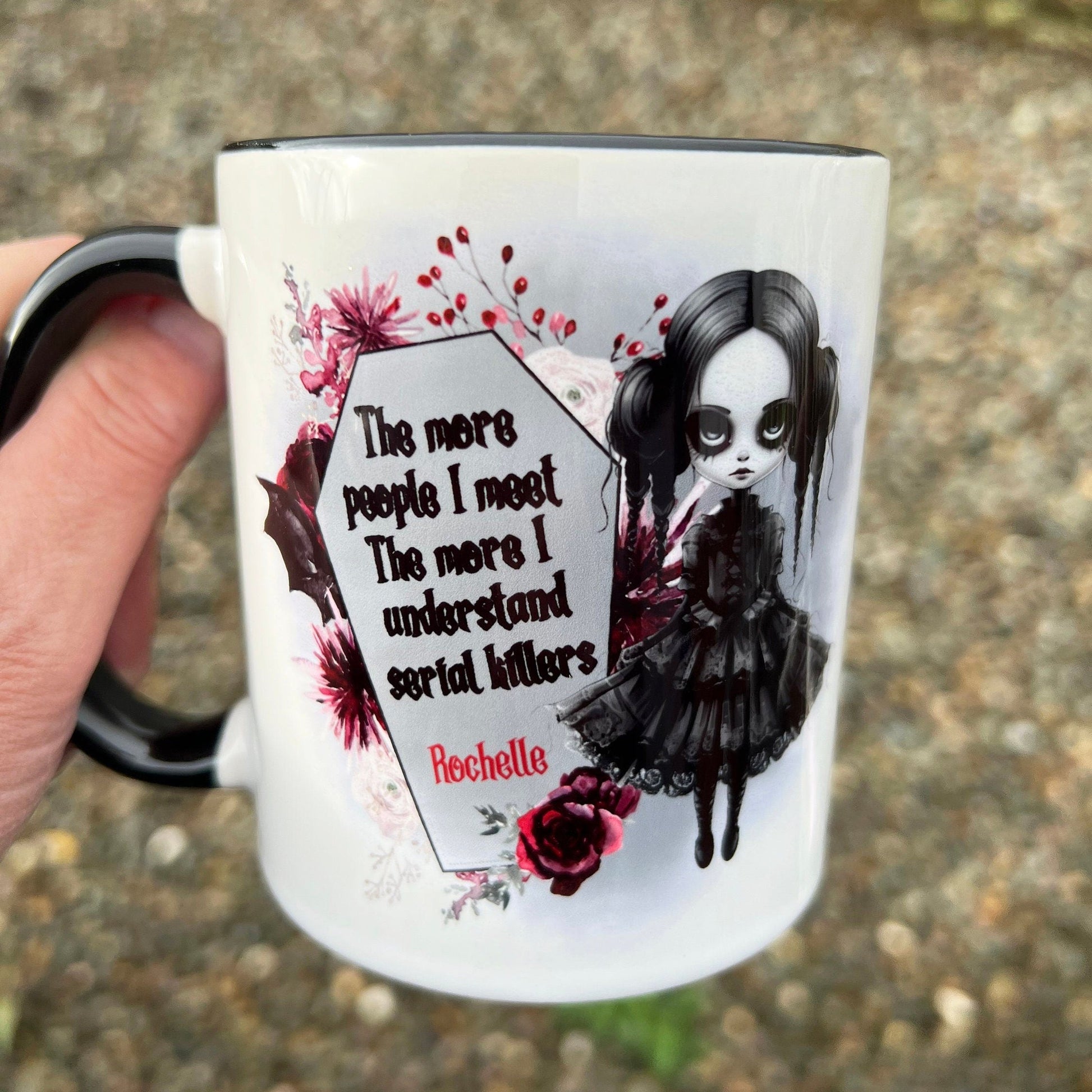Personalised Goth Theme Mug