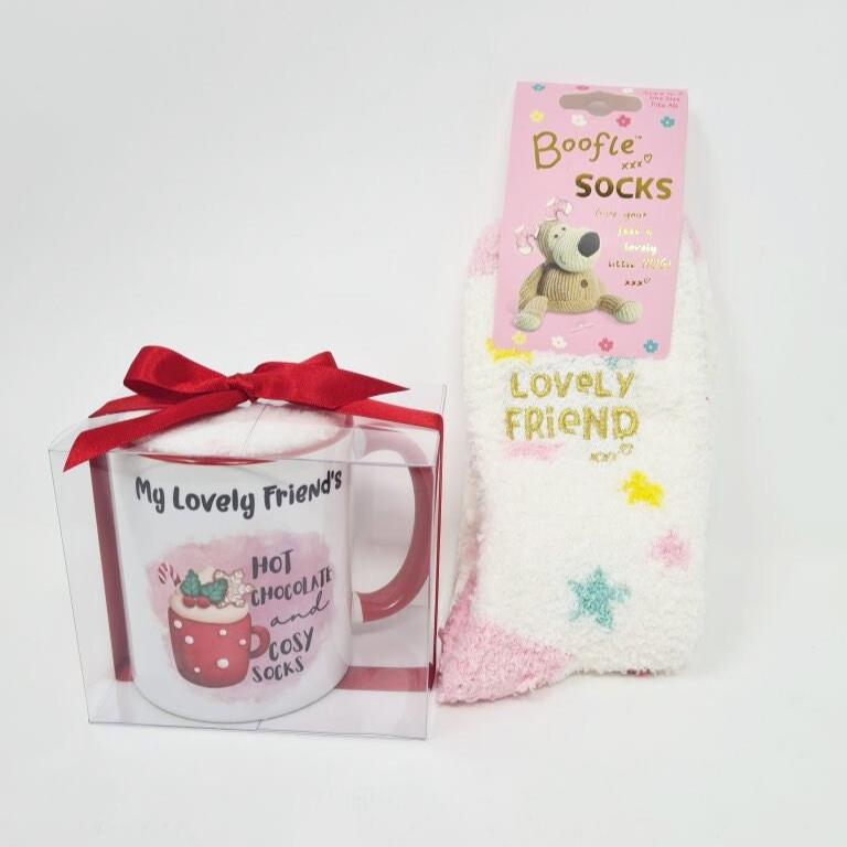 Hot Chocolate Mug With Cosy Socks Set, Chrismas Mug With Socks, Hot Chocolate & Fluffy Socks set, Family and friend mug and socks set