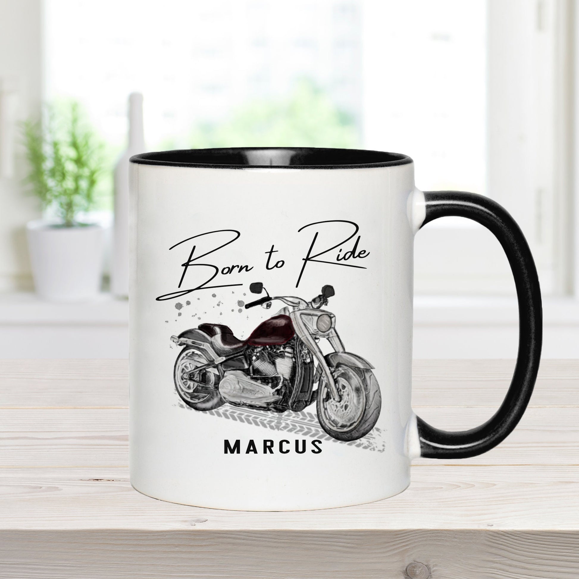 Personalised 'Born To Ride' Motorbike Mug