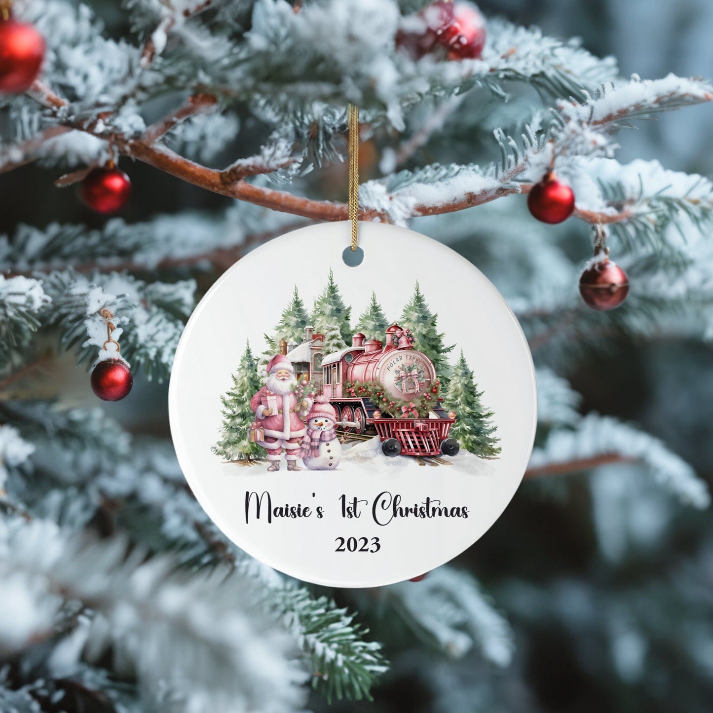 Train First Christmas Bauble, Traditional First Christmas Hanging Decoration, Baby's First Christmas, Baby Christmas Gift, Christmas Train