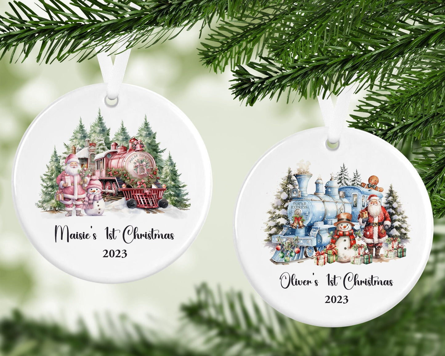 Train First Christmas Bauble, Traditional First Christmas Hanging Decoration, Baby's First Christmas, Baby Christmas Gift, Christmas Train