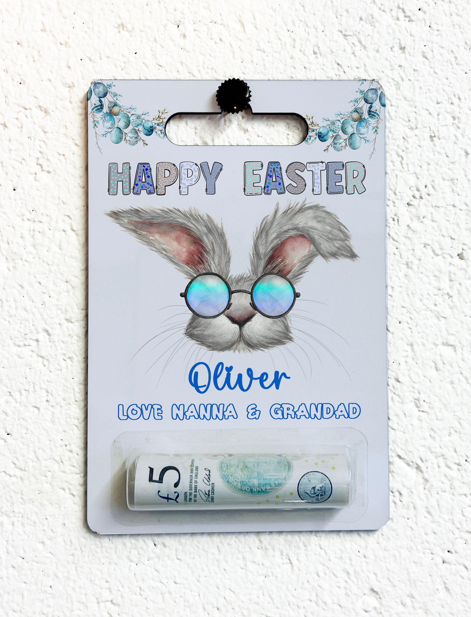 Personalised Rabbit Ears Wooden Easter Money Wallet