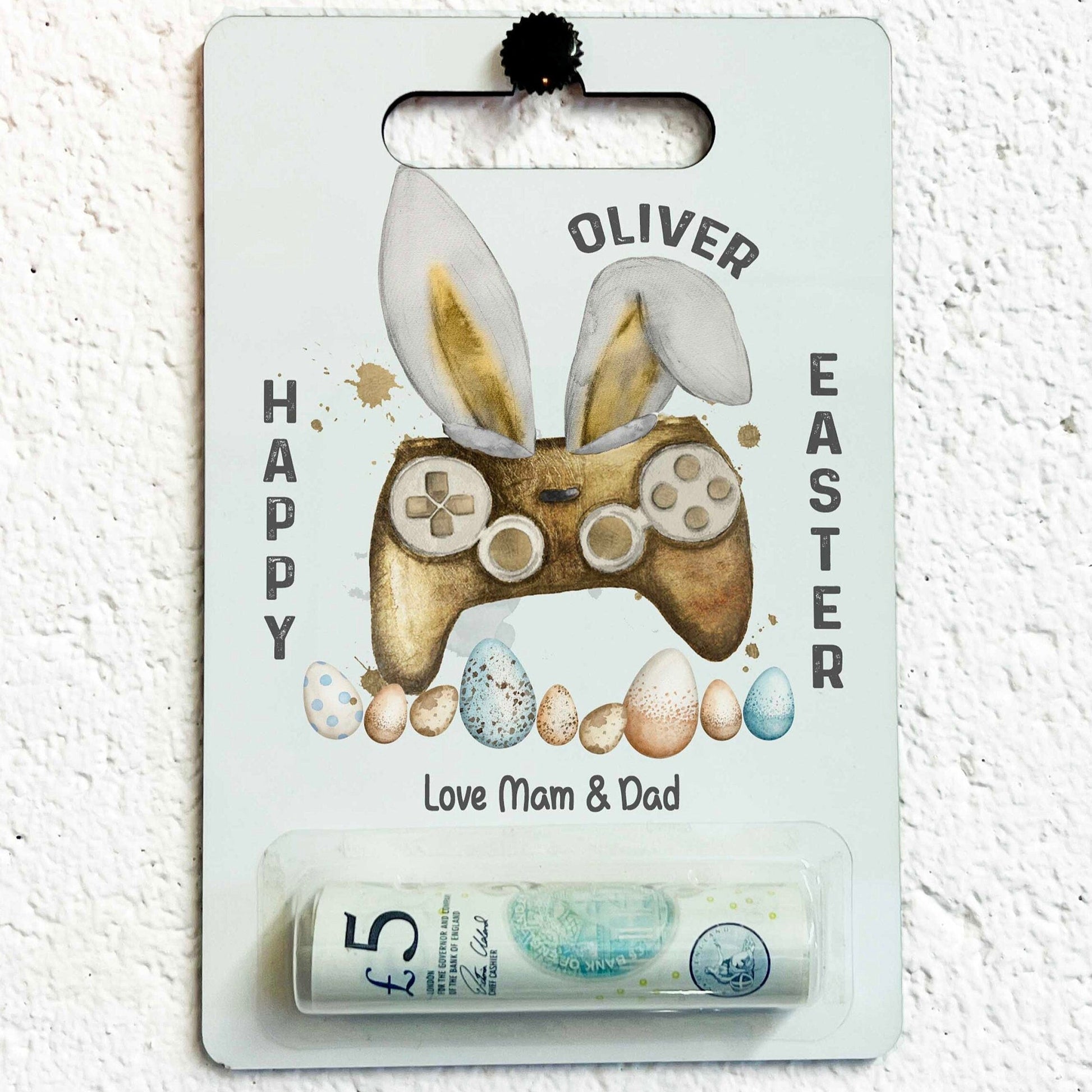 Personalised Wooden Easter Money Wallet