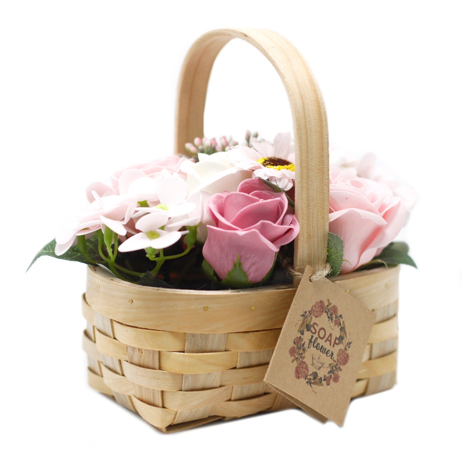Soap Flower Wicker Basket