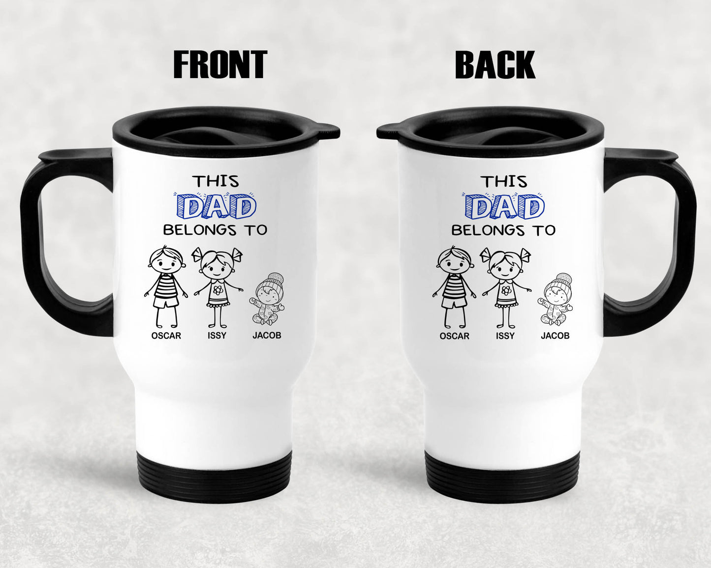 Personalised Dad/Daddy Travel Mug, Gift For Daddy/Dad, Travel Mug For Dad, Father's Day Gift