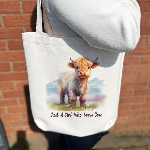 Personalised Highland Cow Tote Bag