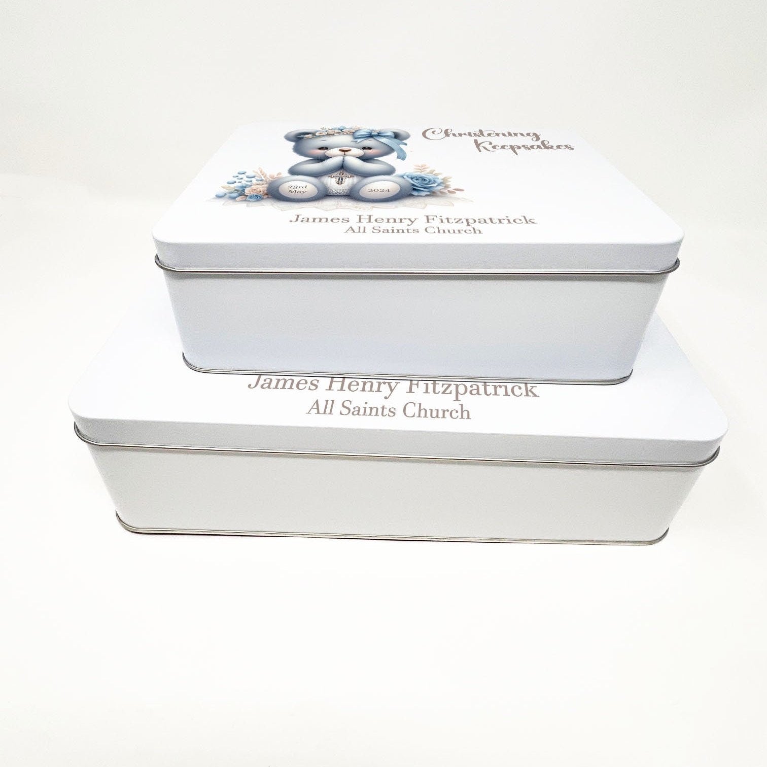 Christening Baby Bear Keepsake Box