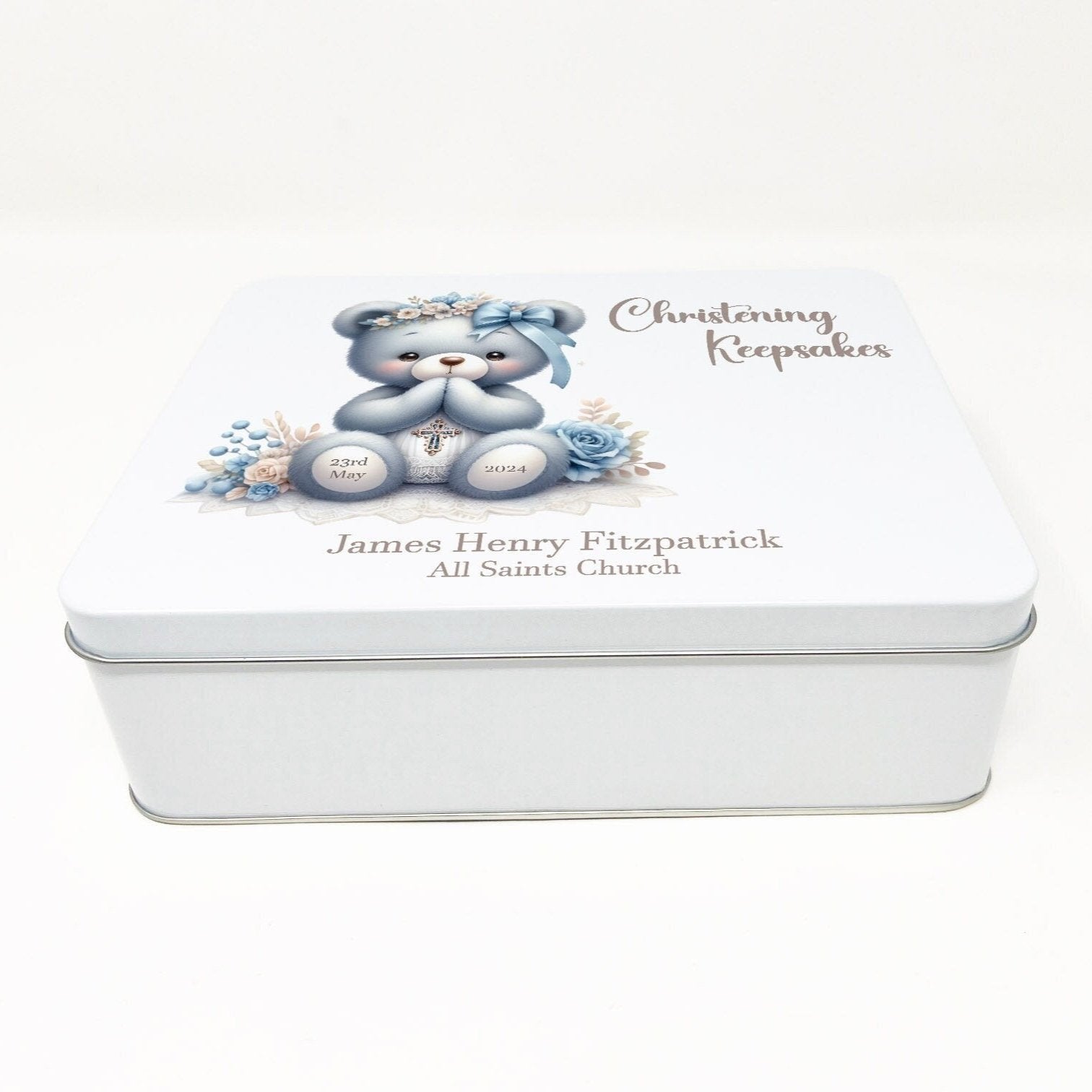 Christening Baby Bear Keepsake Box