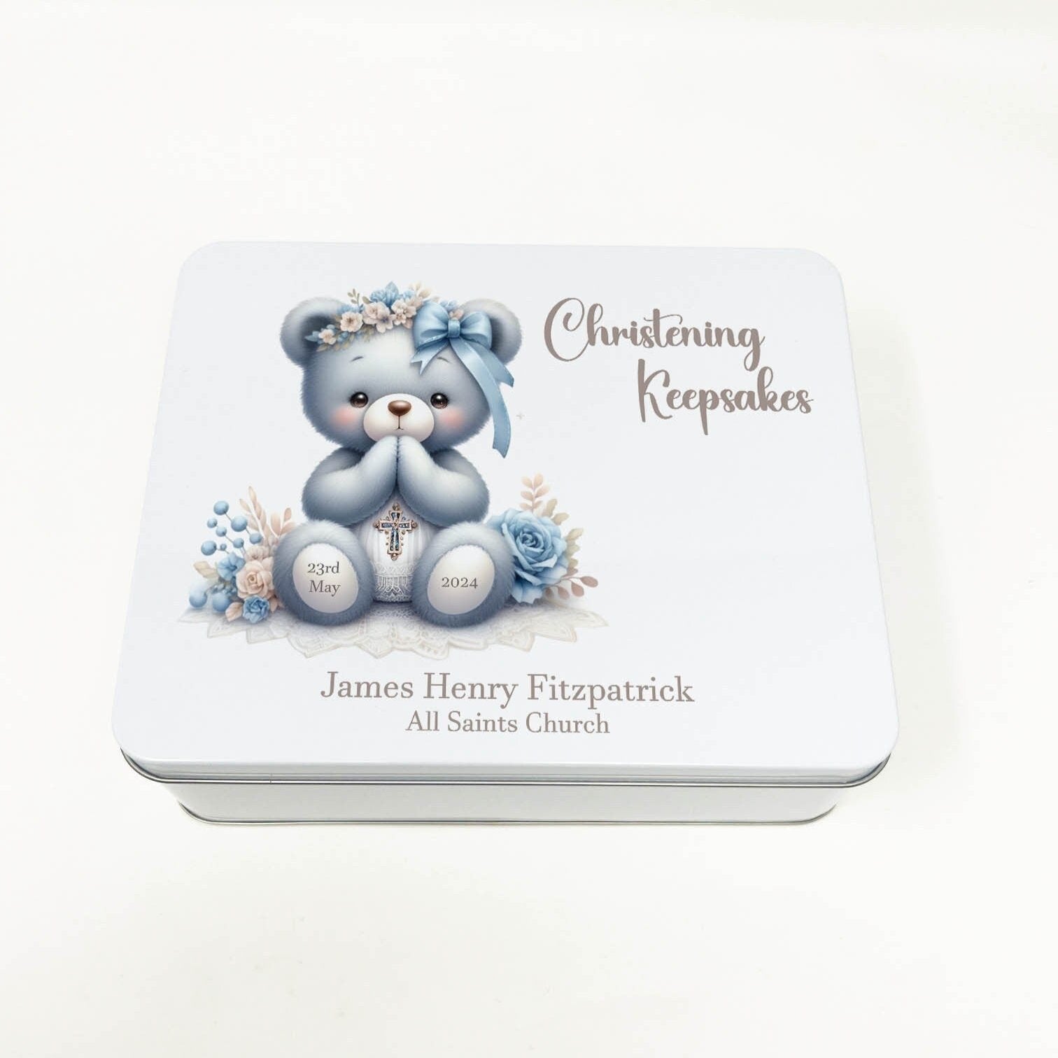 Christening Baby Bear Keepsake Box