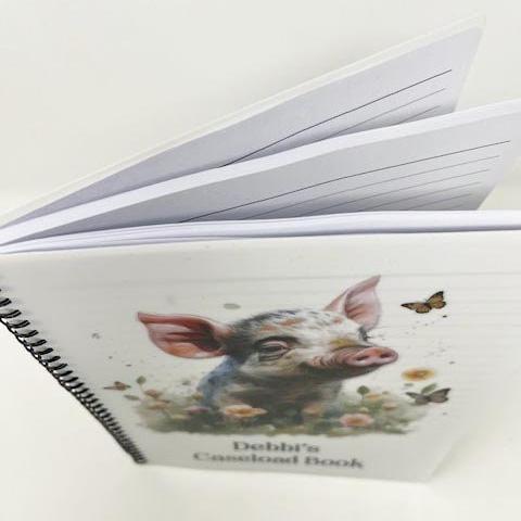 Personalised Pig Butterflies Notebook