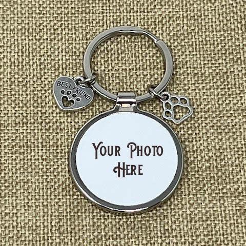 Personalised Pet Photo Keyring With Charms