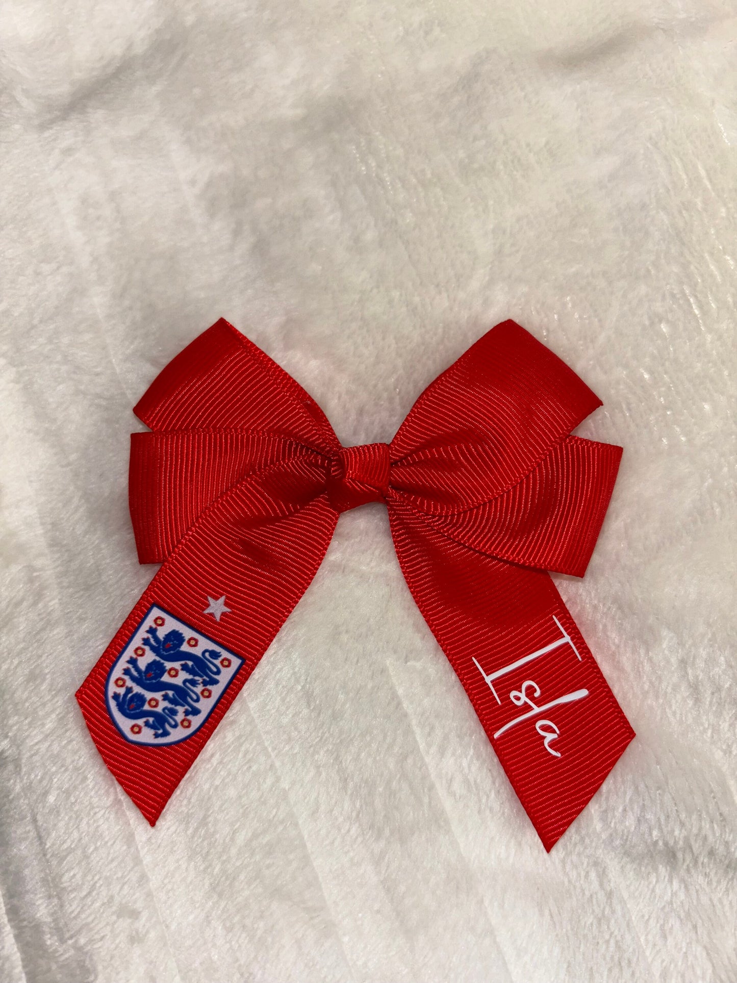 Personalised England inspired Hair Bow Euro Team 2024
