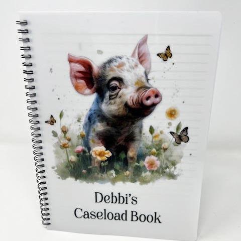 Personalised Pig Butterflies Notebook Cute Farm Animal Jotter Notepad Piglet Notes Custom Writing